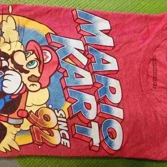 Mario Kart Mario Bros. red men's medium t-shirt front logo Mario since 92 - Picture 6 of 6